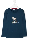 Paul Smith Junior Zebra Print Sweatshirt In Blue