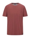 Drumohr Soft Cotton T-shirt In Burgundy In Red