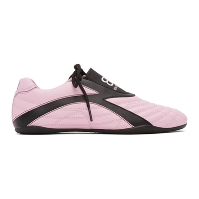 Balenciaga Zen Quilted Faux Leather Trainers In Pink