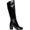 MAISON MARGIELA BLACK PATENT HIGH TABI BOOTS