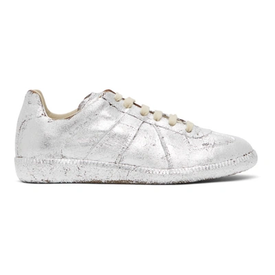 Maison Margiela Silver Painted Replica Sneakers
