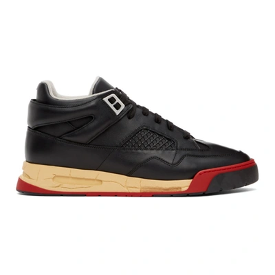 Maison Margiela Leather Ddstck Low-top Sneakers In Black