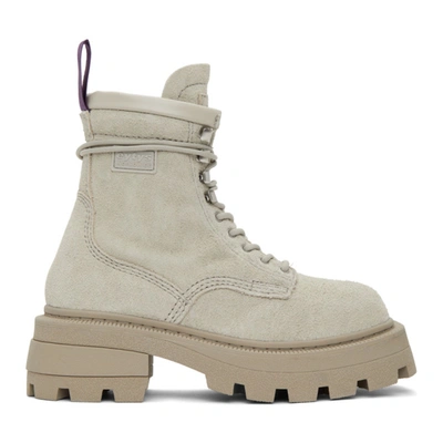 Eytys Square-toe Leather Lace-up Boots In Grey