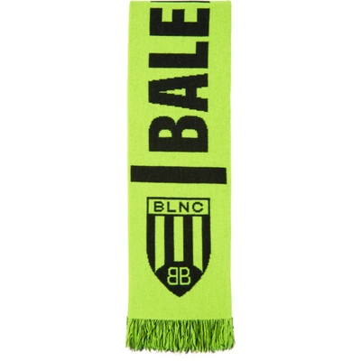 Balenciaga Soccer Knitted Scarf In 7200 Lemon