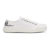 Maison Margiela Off-white Linen Painted Tabi Sneakers