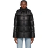 YVES SALOMON YVES SALOMON - ARMY BLACK DOWN LEATHER FITTED JACKET