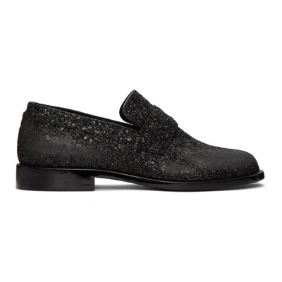 Maison Margiela Glitter Tabi Mocassin Loafers In T8013 Black