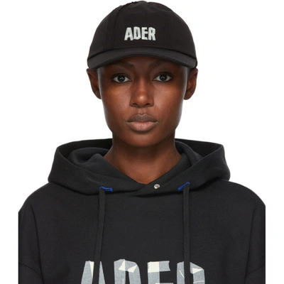 Ader Error Logo Cotton Blend Baseball Cap In Black