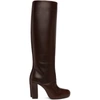 LEMAIRE BROWN LEATHER HEELED TALL BOOTS