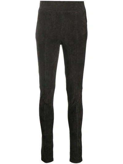 Arma Suede Skinny Trousers In Grey