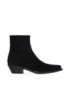 Saint Laurent Black Suede Lukas Zip Boots In Nero