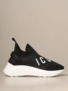 Dsquared2 Woman Black Icon Speedster Sneakers With Rhinestones In Black