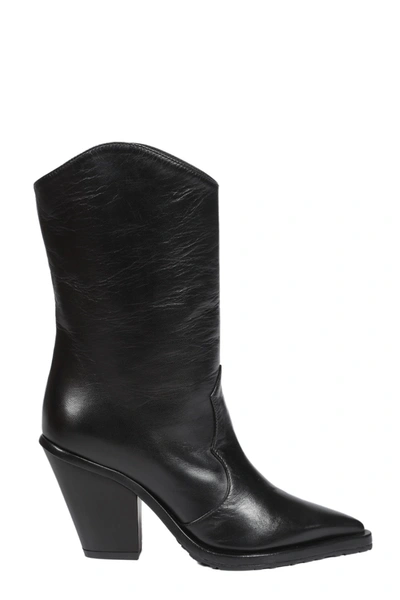 Aldo Castagna Pointed Calf-lenght Boots In Nero