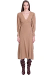 ANDAMANE ELEANOR DRESS IN BEIGE WOOL,11559132