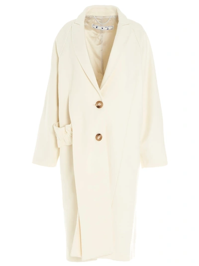 Off-white Long Coat In White