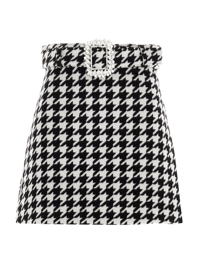 Giuseppe Di Morabito Wool Blend Mini Skirt W/ Jewel Buckle In Black