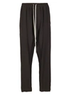 RICK OWENS BLACK VISCOSE BLEND TRACK PANTS,RP20F2314 HY09