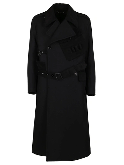 Dolce & Gabbana Oversized Double-breasted Suede-trimmed Virgin Wool And Cotton-blend Coat In Black