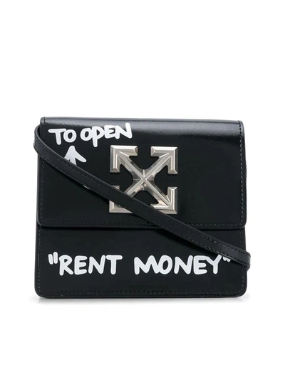 Off-white Jitney 0.7 Rent Money Leather Cross-body Bag In Black