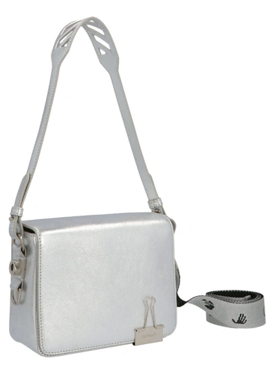 Off-white Laminate Flap Bag In Silver No