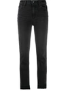 Paige Cindy Straight-leg High-rise Stretch-denim Jeans In Black