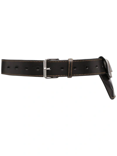 Y/project Pocket Detail Leather Belt In Black