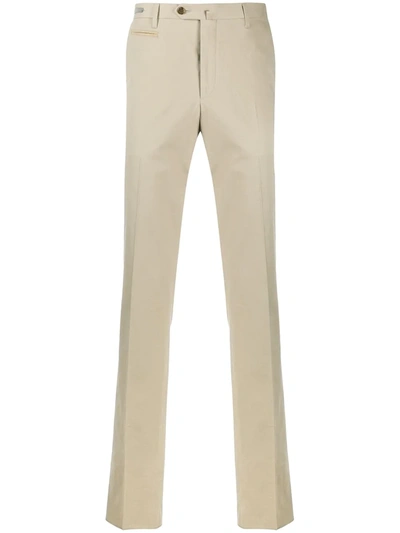 Corneliani Mid-rise Straight Chinos In Khaki