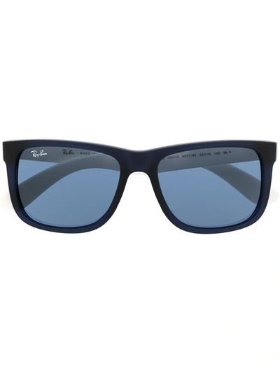 Ray Ban Justin Classic Rectangular Frame Sunglasses In Blue