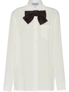 PRADA BOW-DETAIL BUTTONED BLOUSE
