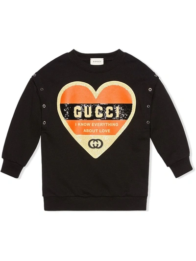 Gucci Kids' Heart-motif Sweatshirt In Black