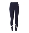 Tory Sport Chevron Full-length Performance Leggings In Tory Navy/snow White