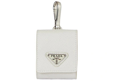 Pre-owned Prada Airpods Case Leather White