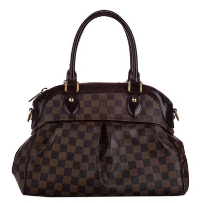 Pre-owned Louis Vuitton Damier Ebene Canvas Trevi Pm Bag In Brown