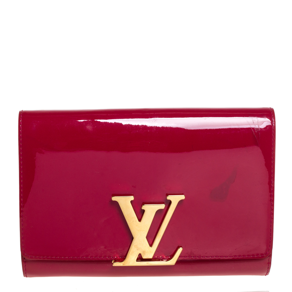 Pre-Owned Louis Vuitton Indian Rose Vernis Leather Louise Clutch In Pink | ModeSens