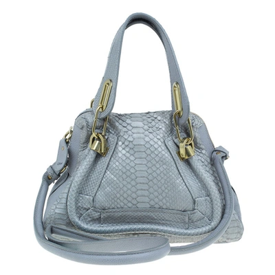 Pre-owned Chloé Grey Python Small Paraty Bag