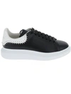 ALEXANDER MCQUEEN OVERSIZE BLACK LEATHER SNEAKERS,C5A8B1F8-12FF-FFBF-CADB-A9DD2C71FF59