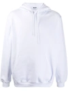 Msgm Logo-print Pullover Hoodie In White