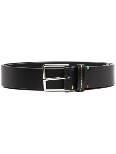 Ps By Paul Smith Contrast Stitching Buckle Belt In Black