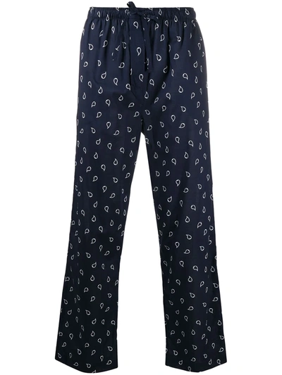 Derek Rose Nelson Raindrop Print Trousers In Blue