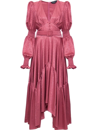 Patbo Leopard Belted Midi Dress In Pink