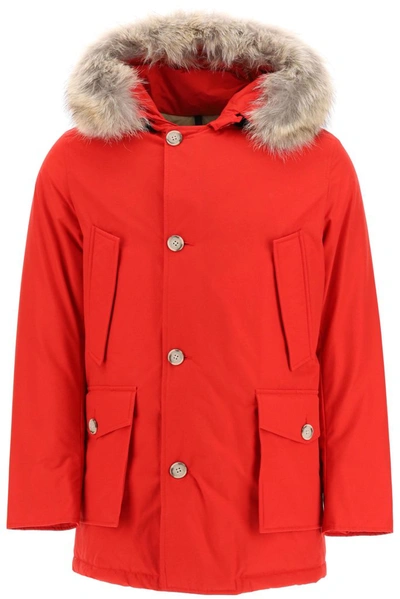 Woolrich Red Multi-pocket Arctic Parka