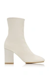 Acne Studios Women's Bathy Square-toe Leather Ankle Boots In White