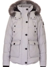 MOOSE KNUCKLES ANGUILLE DOWN JACKET IN LIGHT GREY