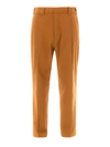 KENZO STRAIGHT LEG COTTON TROUSERS IN YELLOW