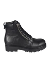 BALMAIN ANKLE BOOTS WITH SIDE ZIPS IN BLACK