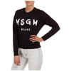 Msgm Logo Print Raglan Sweatshirt In Black