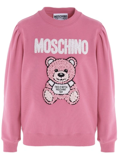 Moschino Bear Motif Sweatshirt In Pink