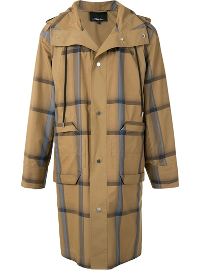 3.1 Phillip Lim / フィリップ リム Check Print Hooded Parka In Brown