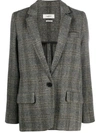 Isabel Marant Étoile Cikaito Herringbone Wool Blazer In Blk/wht