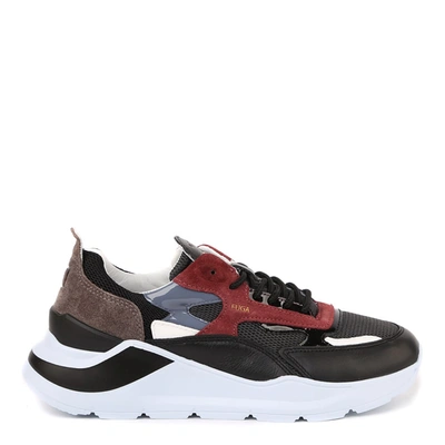 Date Fuga Mesh Sneakers In Suede In Grey-red